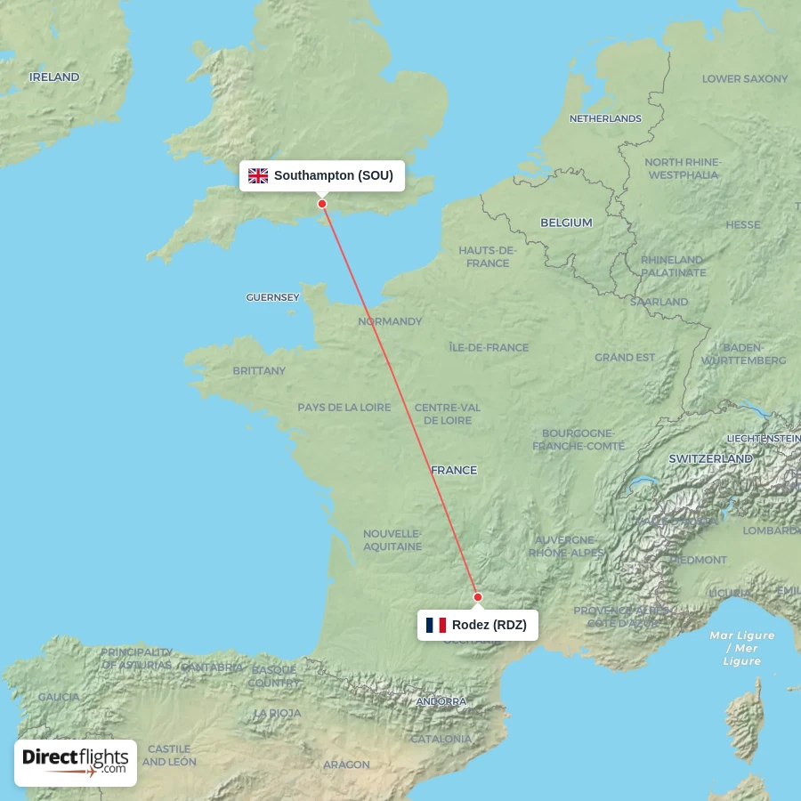 RDZ - SOU route map