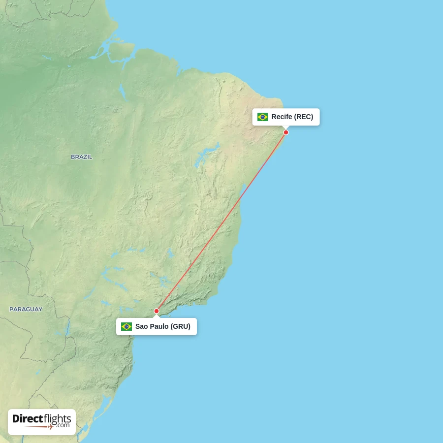REC - GRU route map
