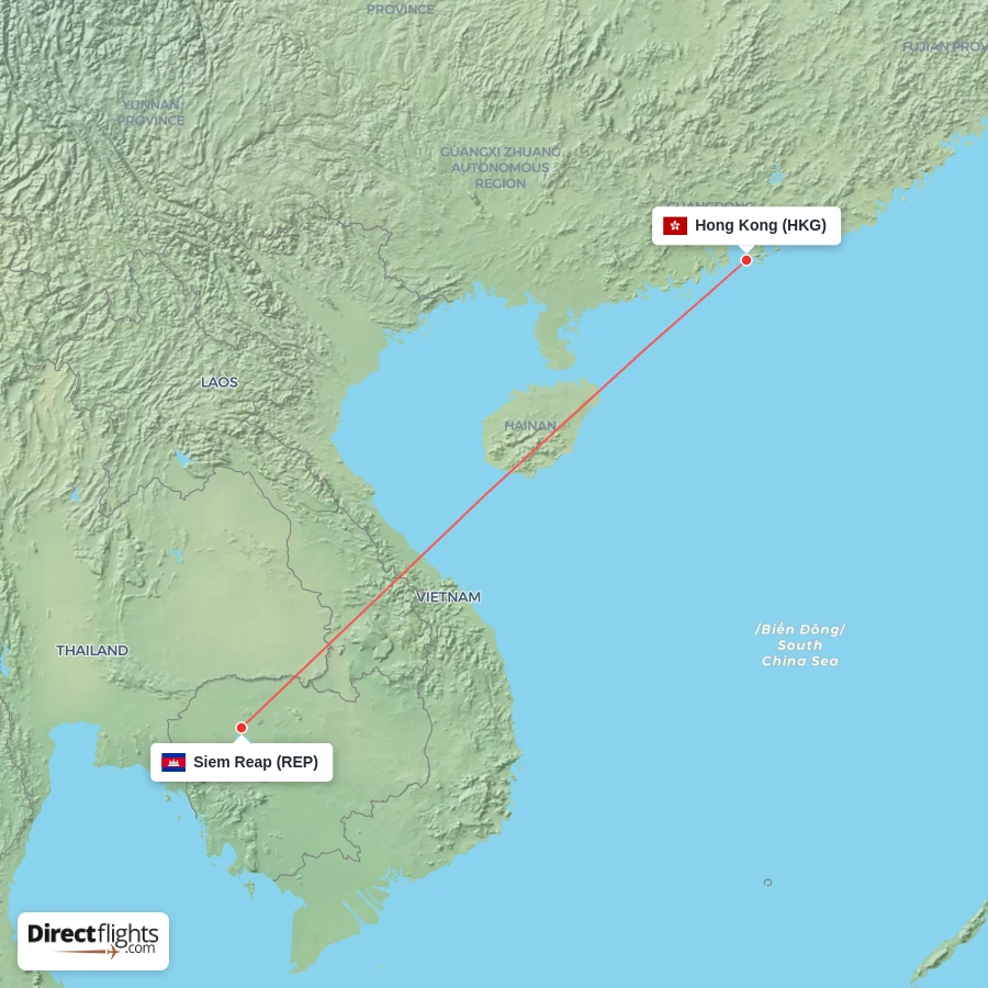 REP - HKG route map