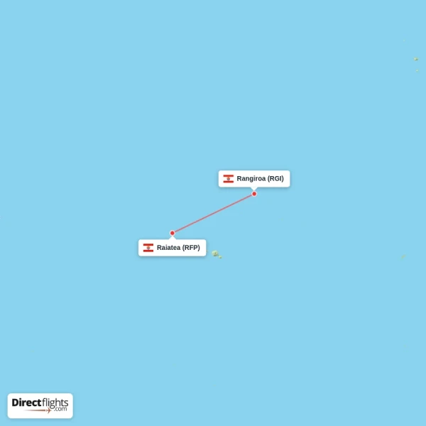 Rangiroa - Raiatea direct flight map