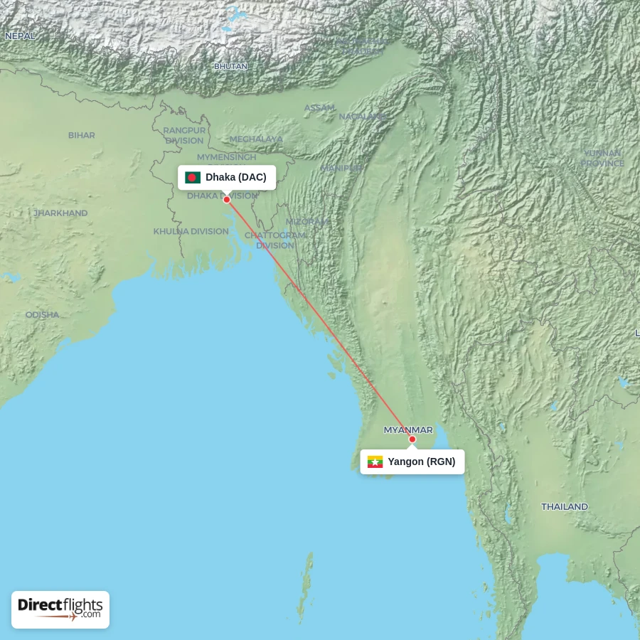 RGN - DAC route map
