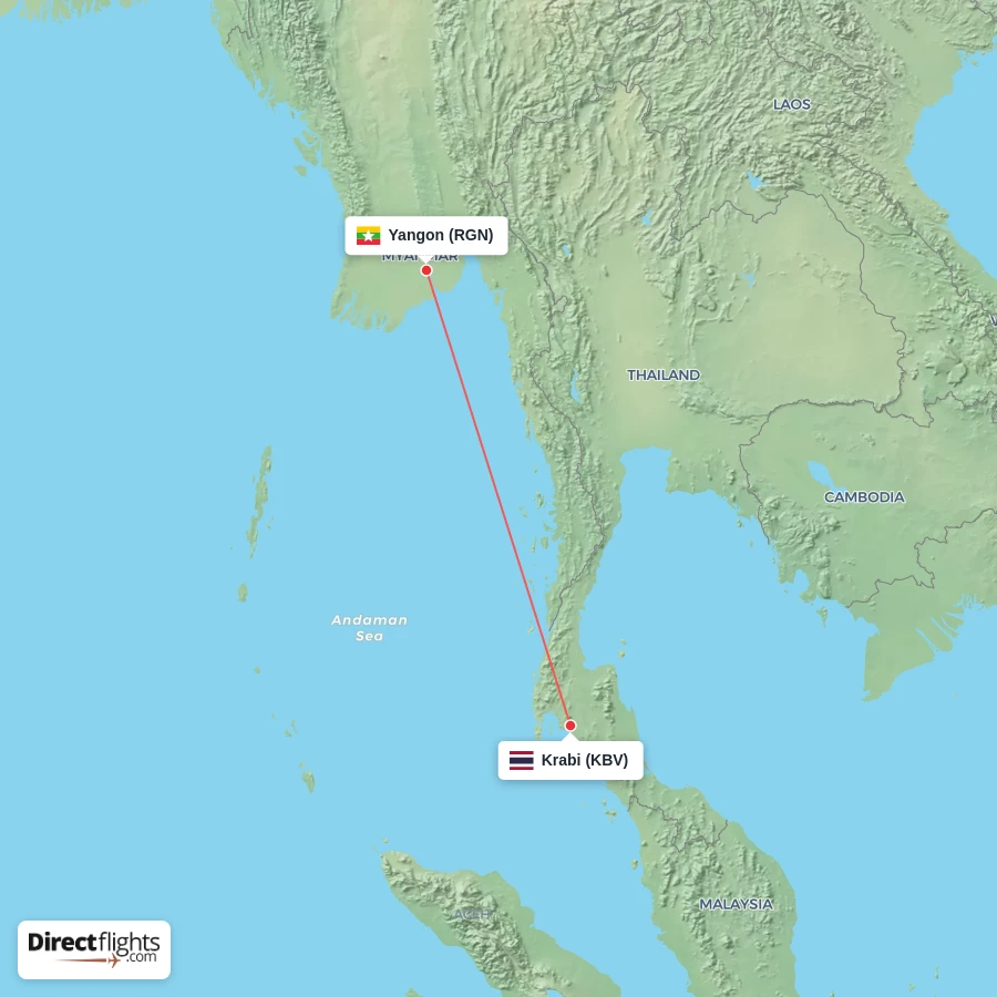 RGN - KBV route map