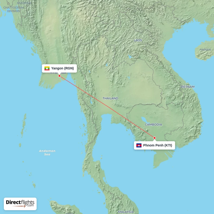 RGN - KTI route map