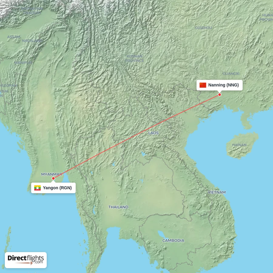RGN - NNG route map