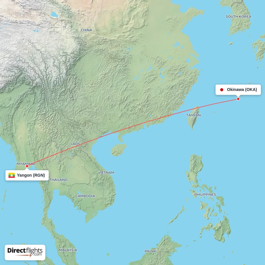 RGN - OKA route map