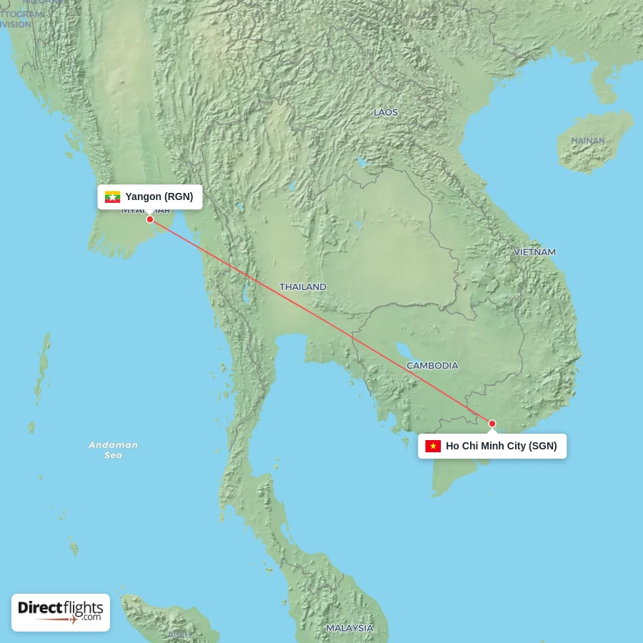 RGN - SGN route map