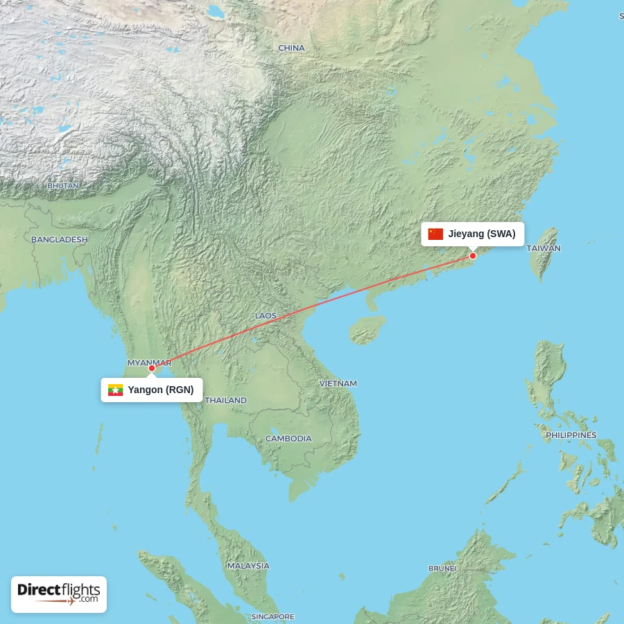 RGN - SWA route map