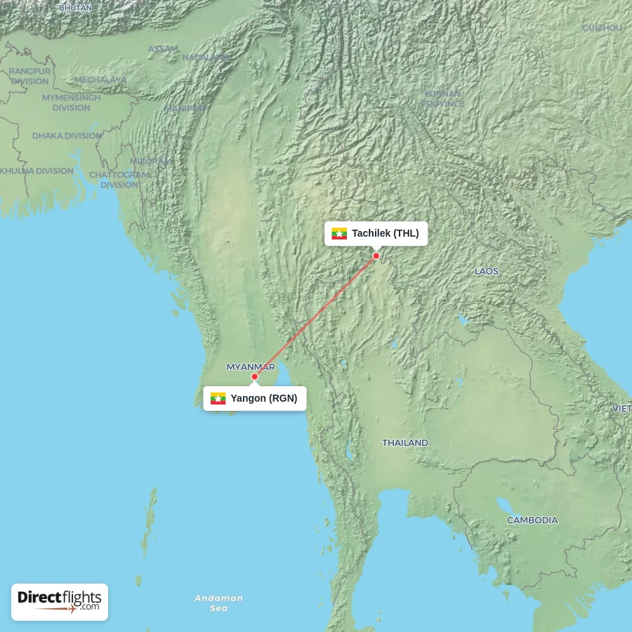 RGN - THL route map