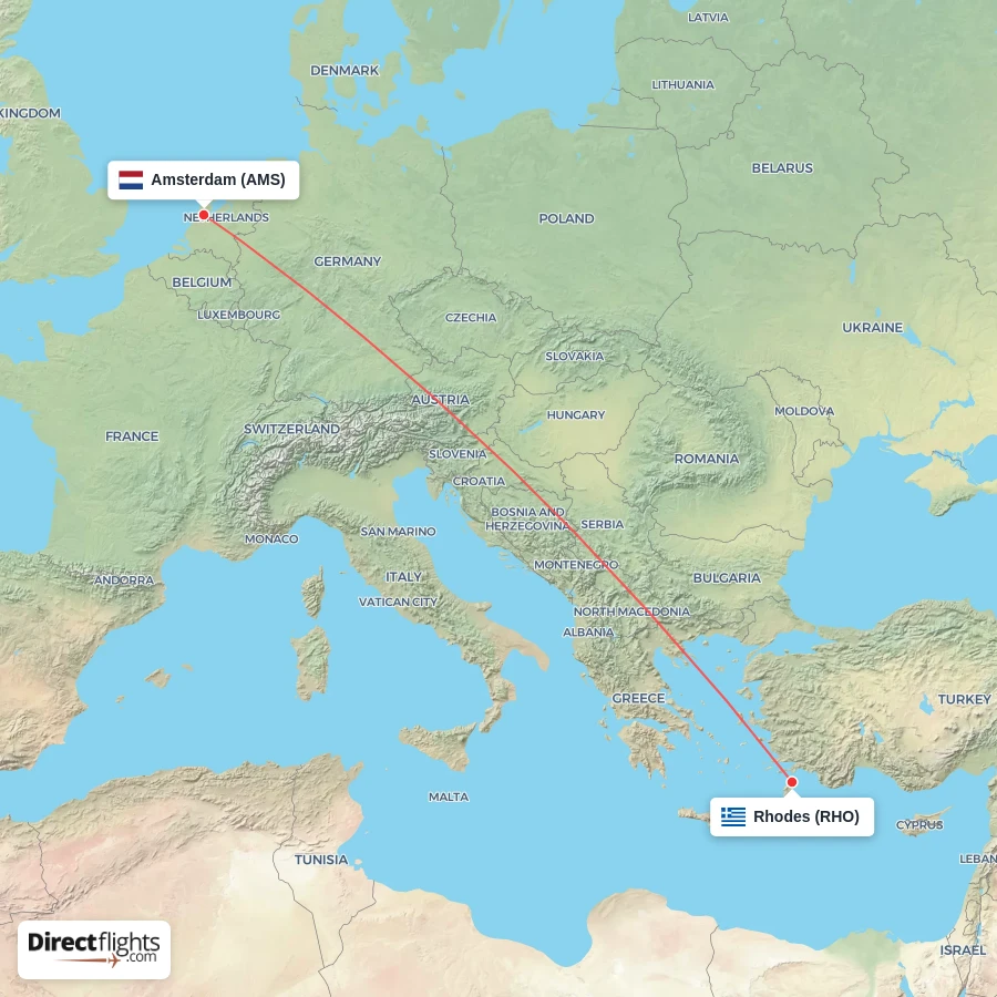RHO - AMS route map