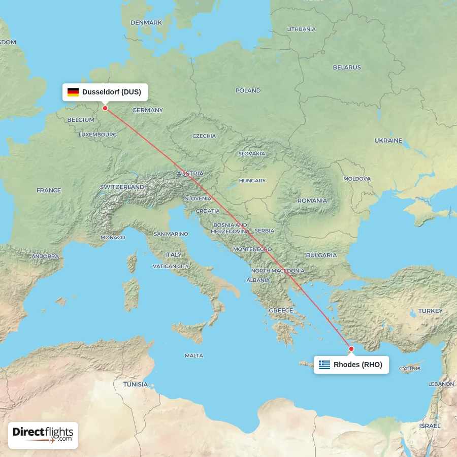 RHO - DUS route map