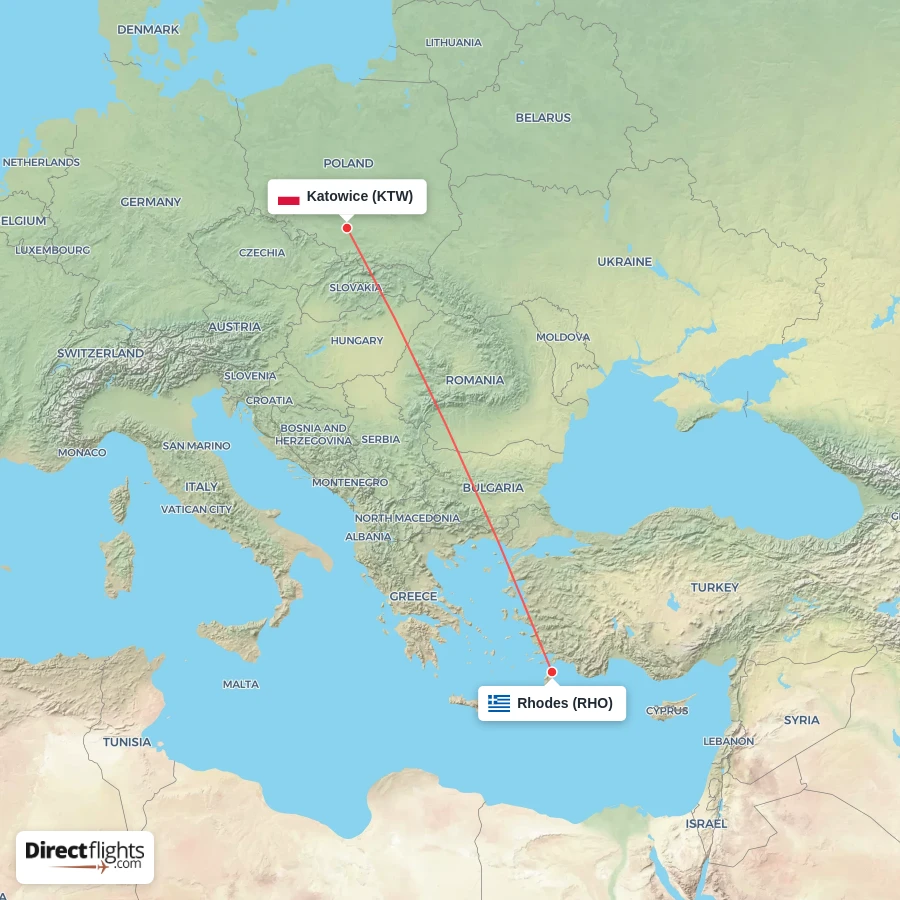 RHO - KTW route map
