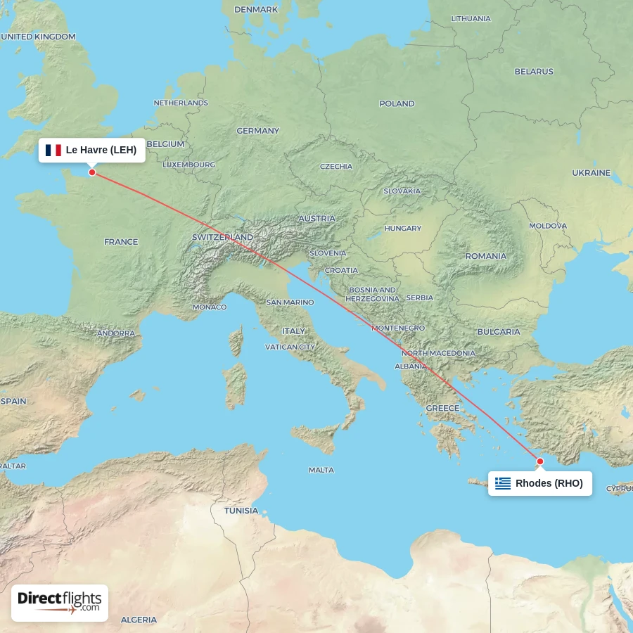 RHO - LEH route map