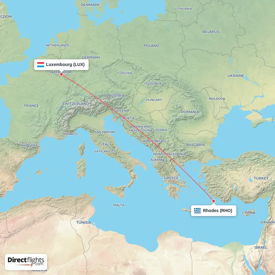 RHO - LUX route map