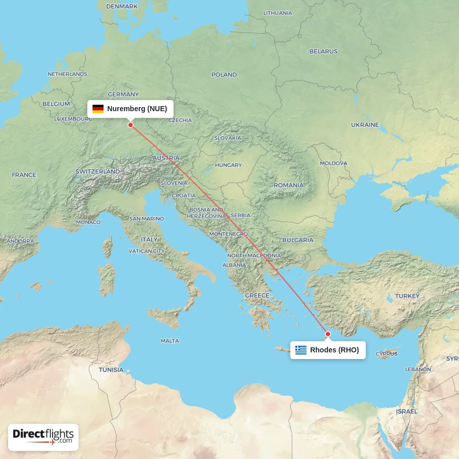 RHO - NUE route map