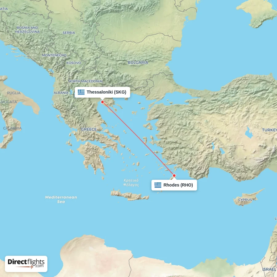RHO - SKG route map