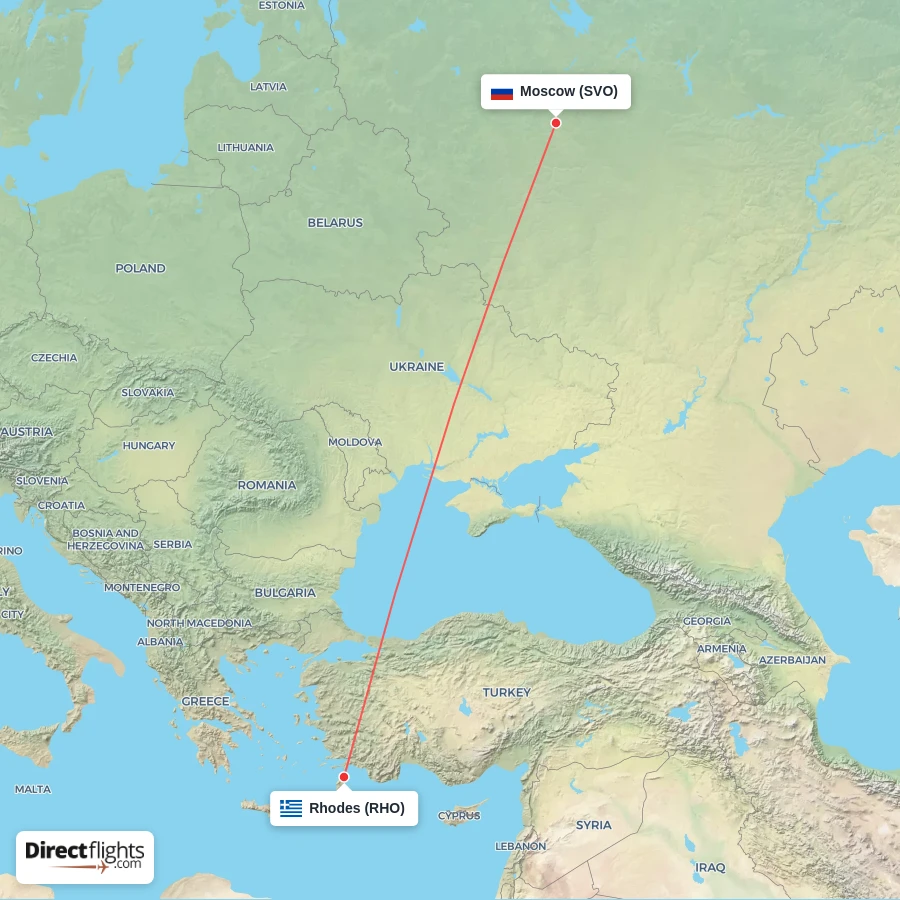 RHO - SVO route map