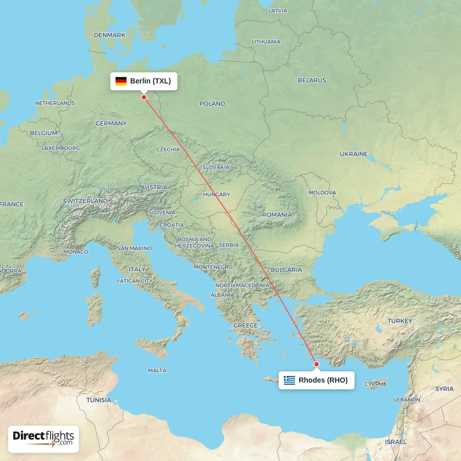 RHO - TXL route map