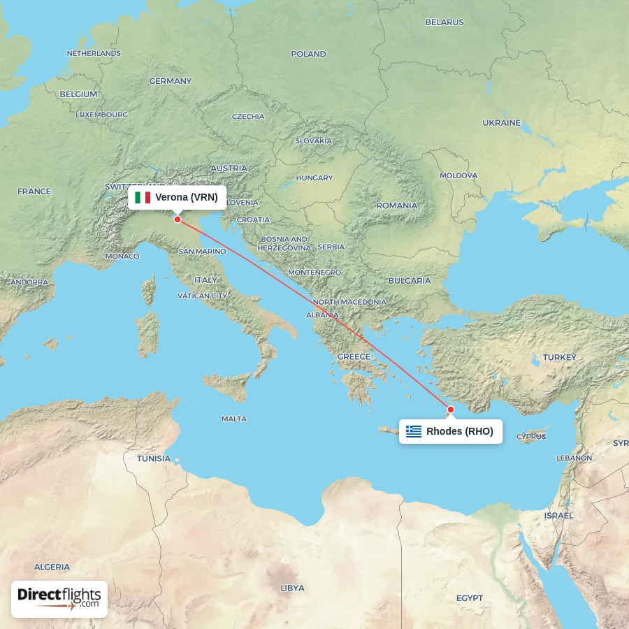 RHO - VRN route map