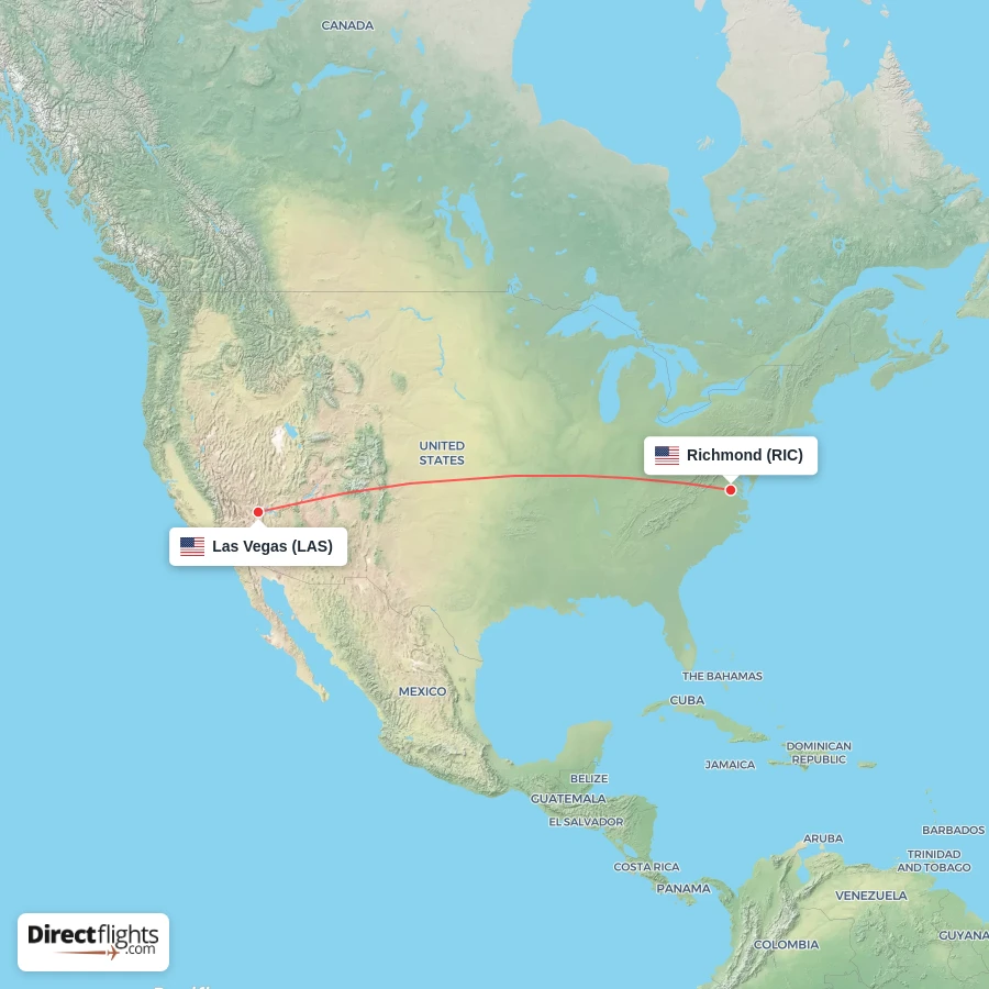 RIC - LAS route map