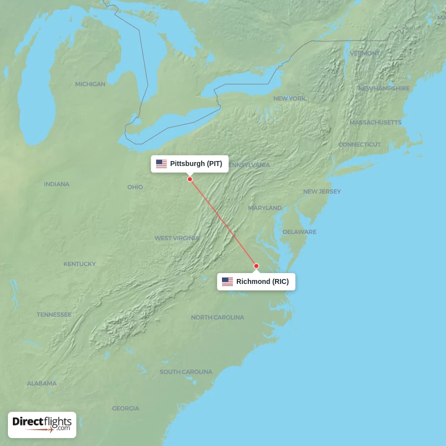 RIC - PIT route map