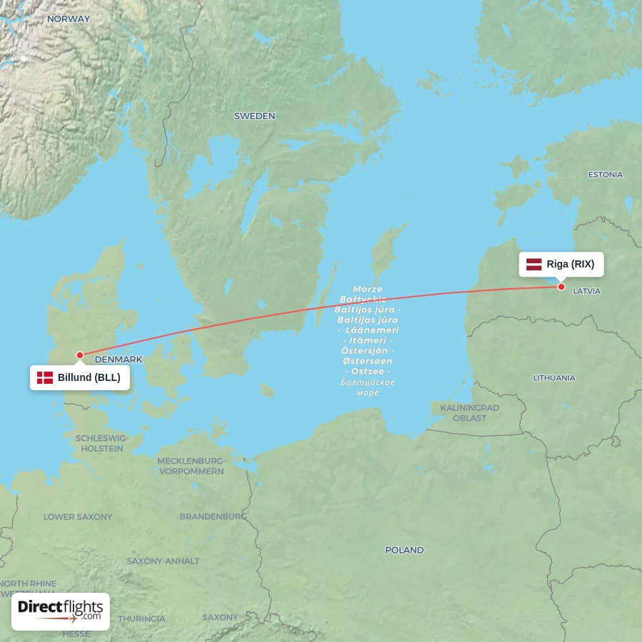 RIX - BLL route map
