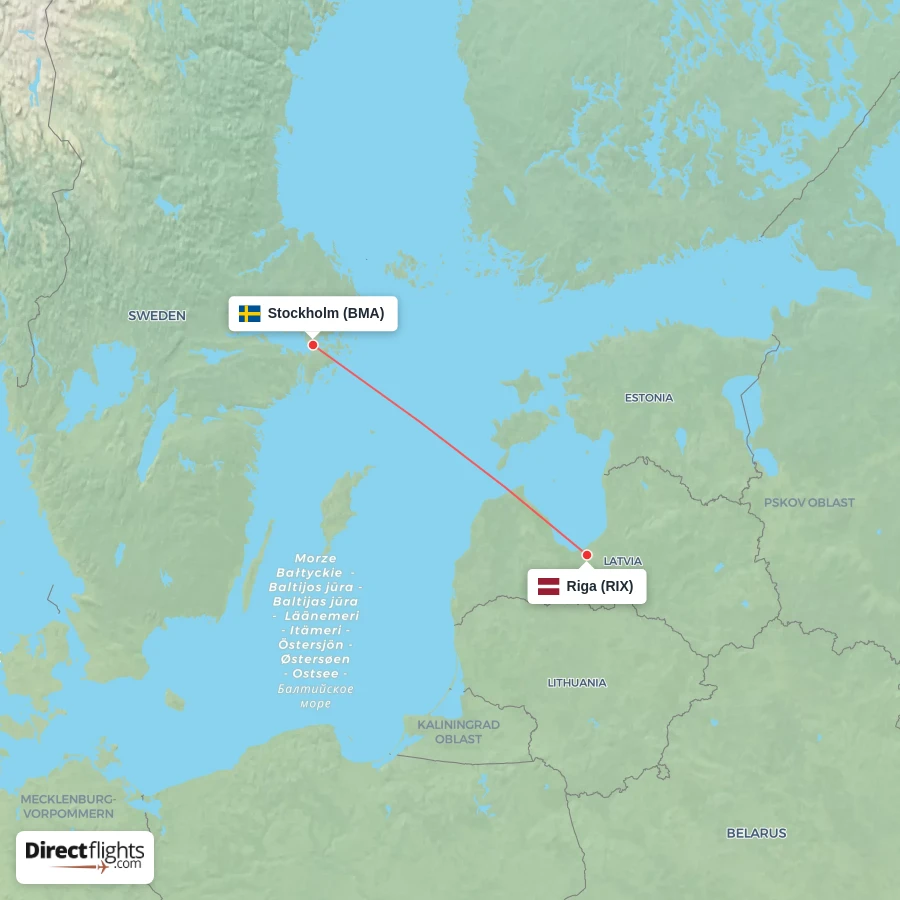 RIX - BMA route map