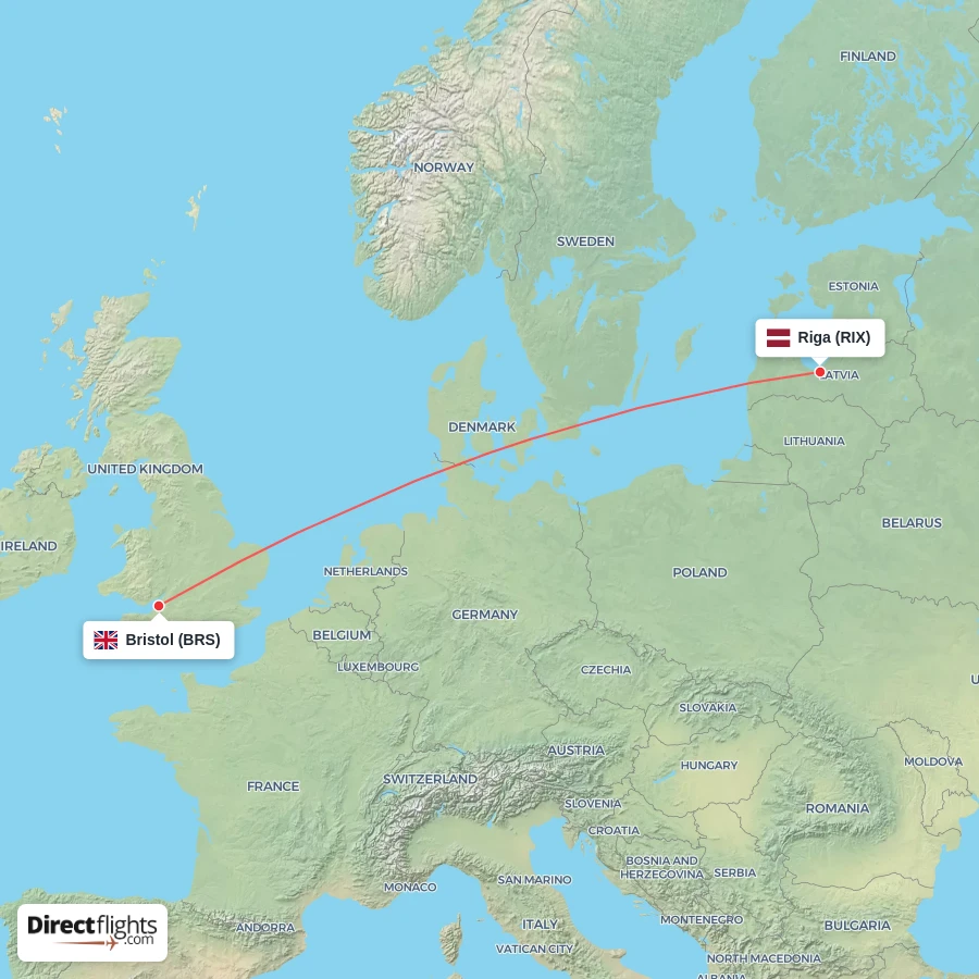 RIX - BRS route map