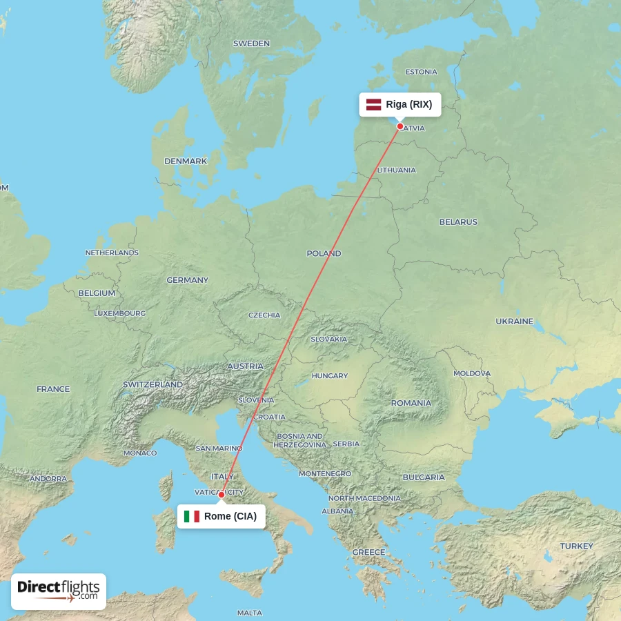 RIX - CIA route map
