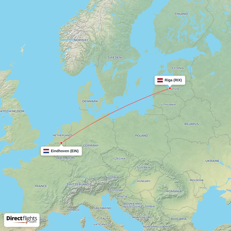 RIX - EIN route map