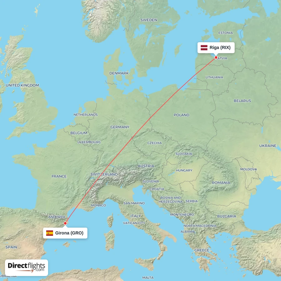 RIX - GRO route map