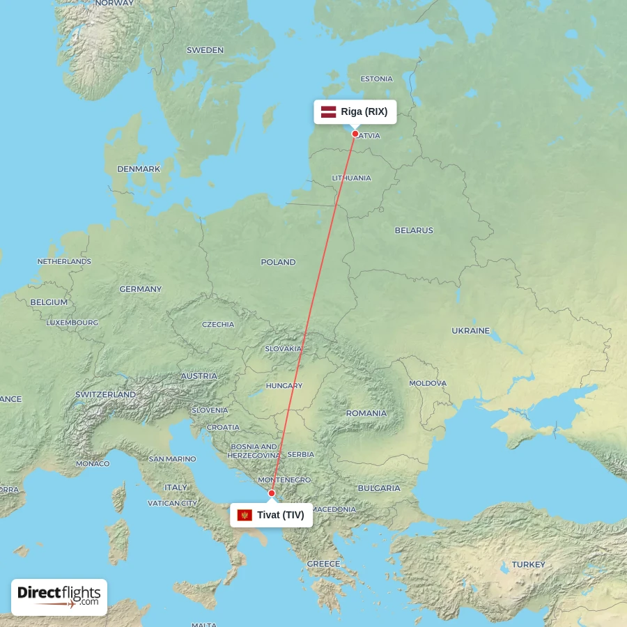 RIX - TIV route map