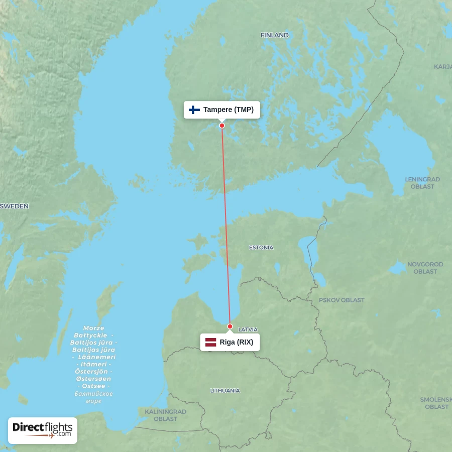 RIX - TMP route map
