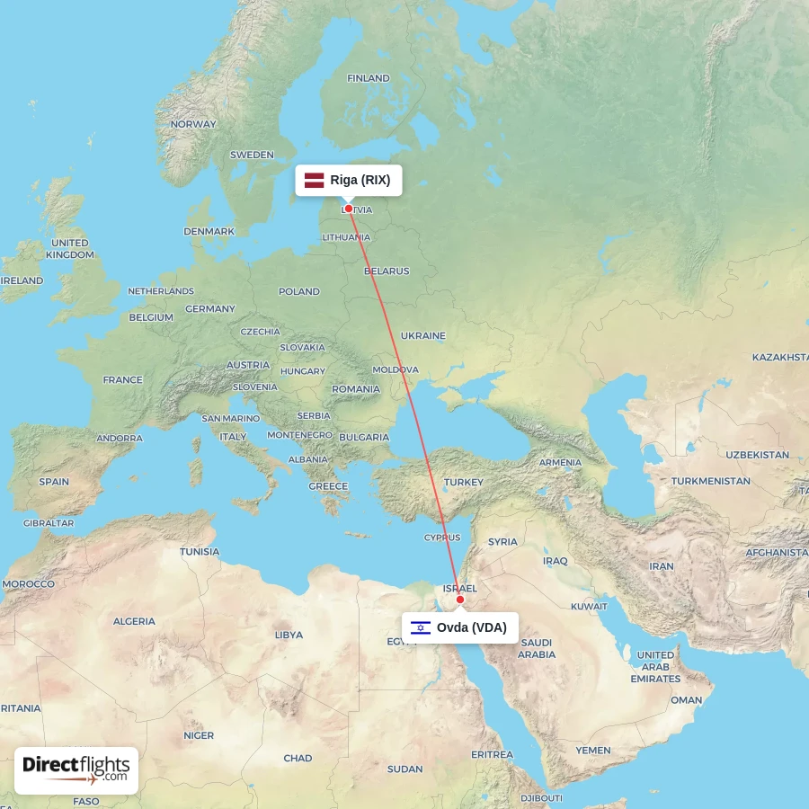 RIX - VDA route map