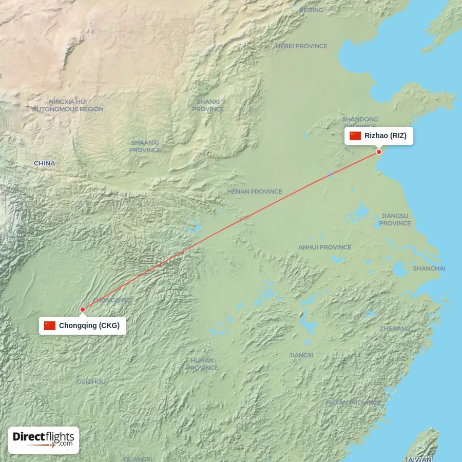 RIZ - CKG route map