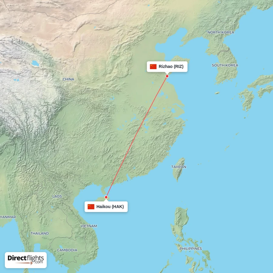 RIZ - HAK route map