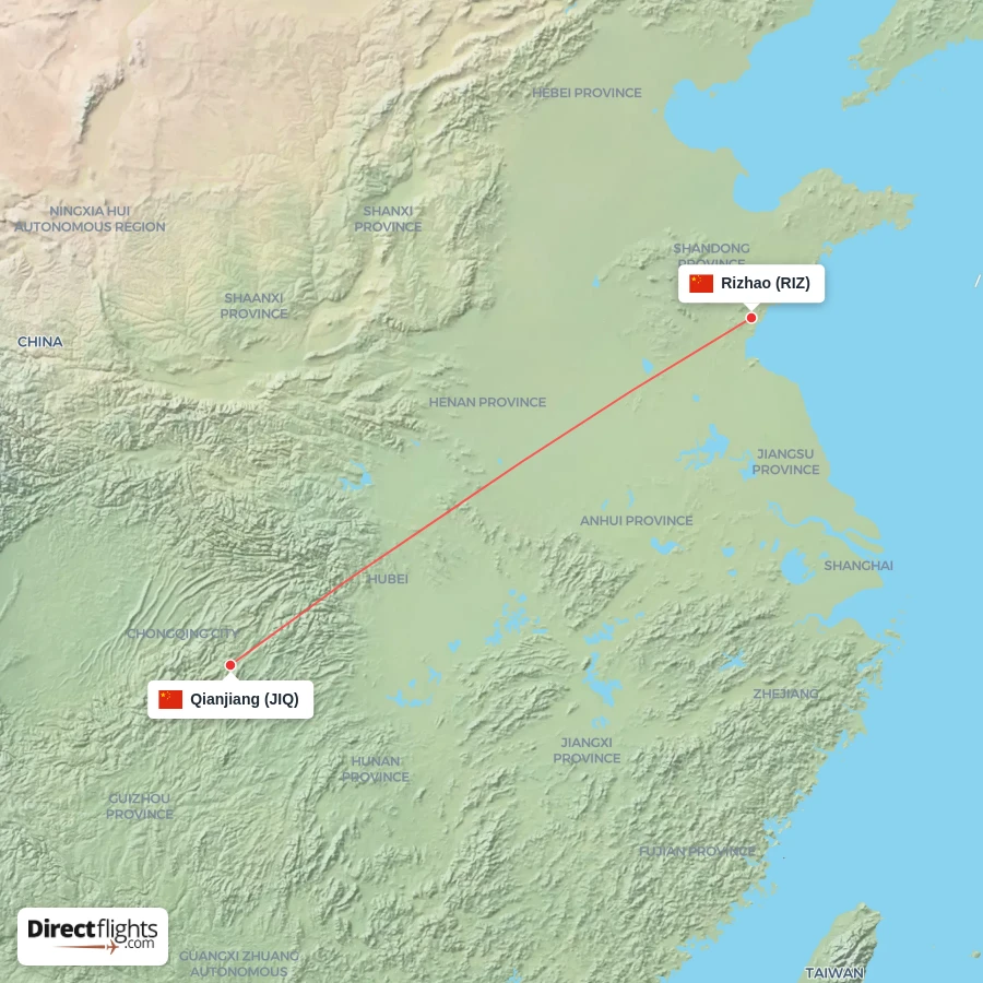 RIZ - JIQ route map