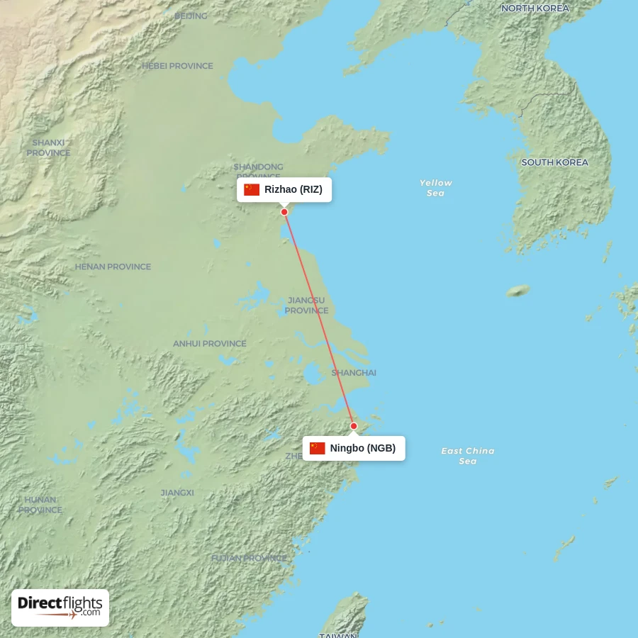 RIZ - NGB route map