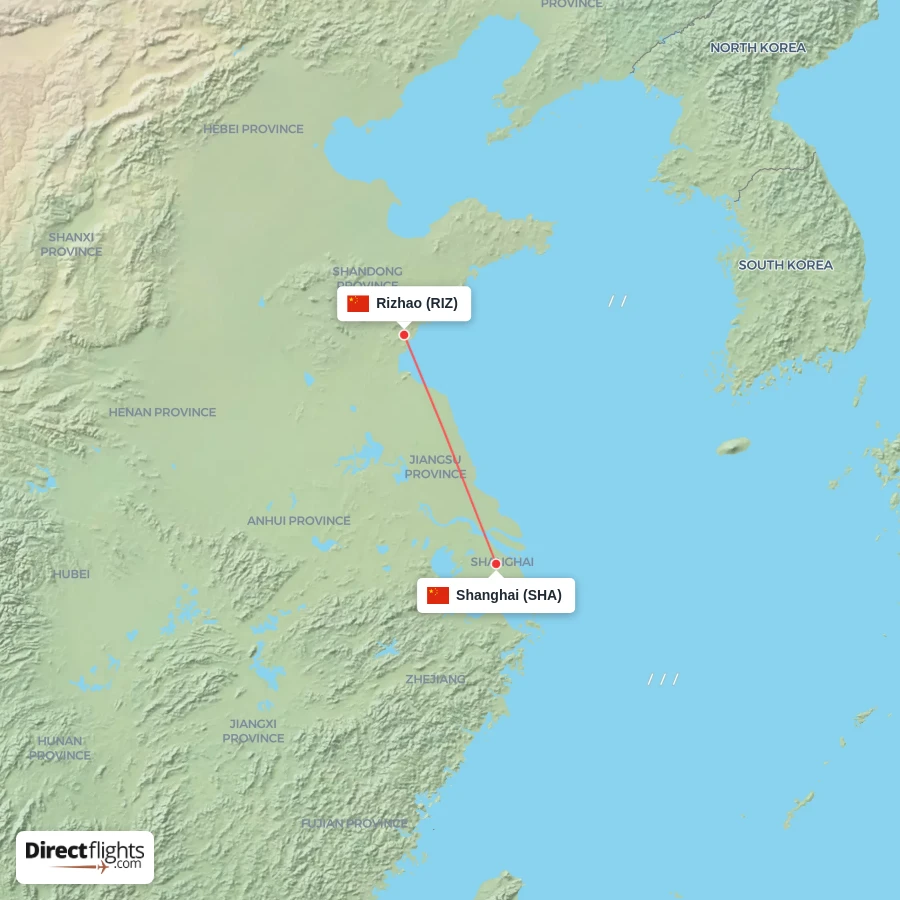 RIZ - SHA route map