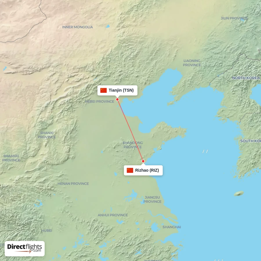 RIZ - TSN route map