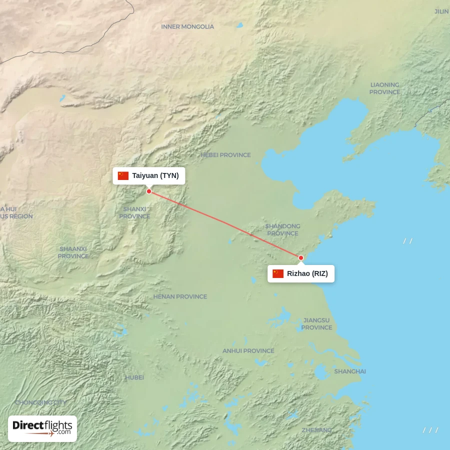RIZ - TYN route map