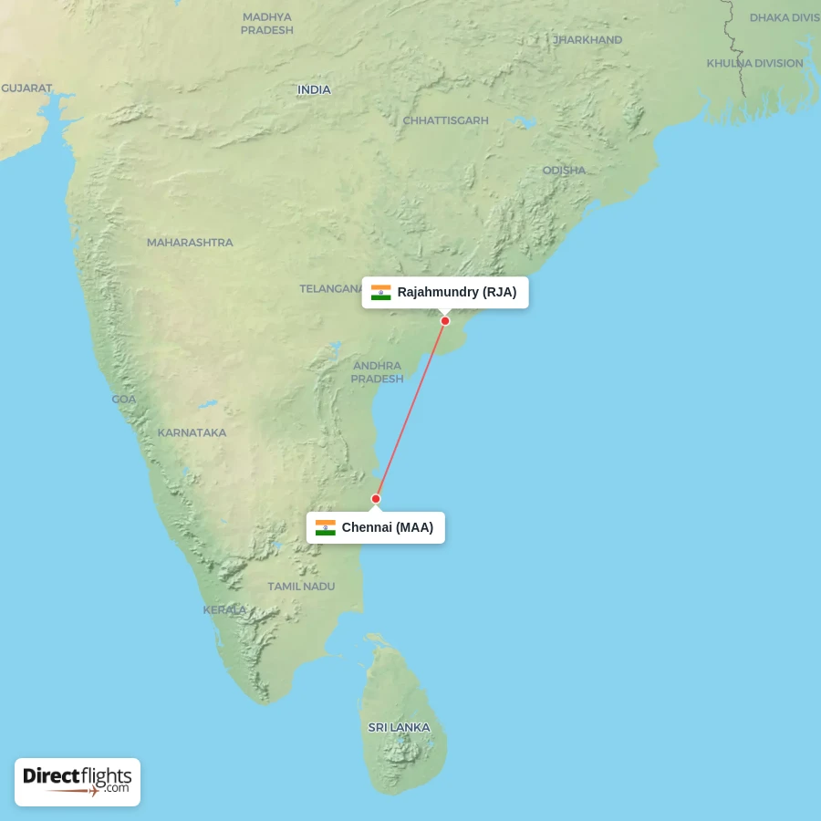 RJA - MAA route map