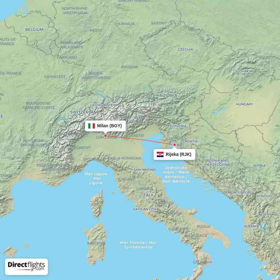 RJK - BGY route map
