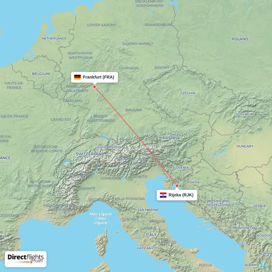 RJK - FRA route map