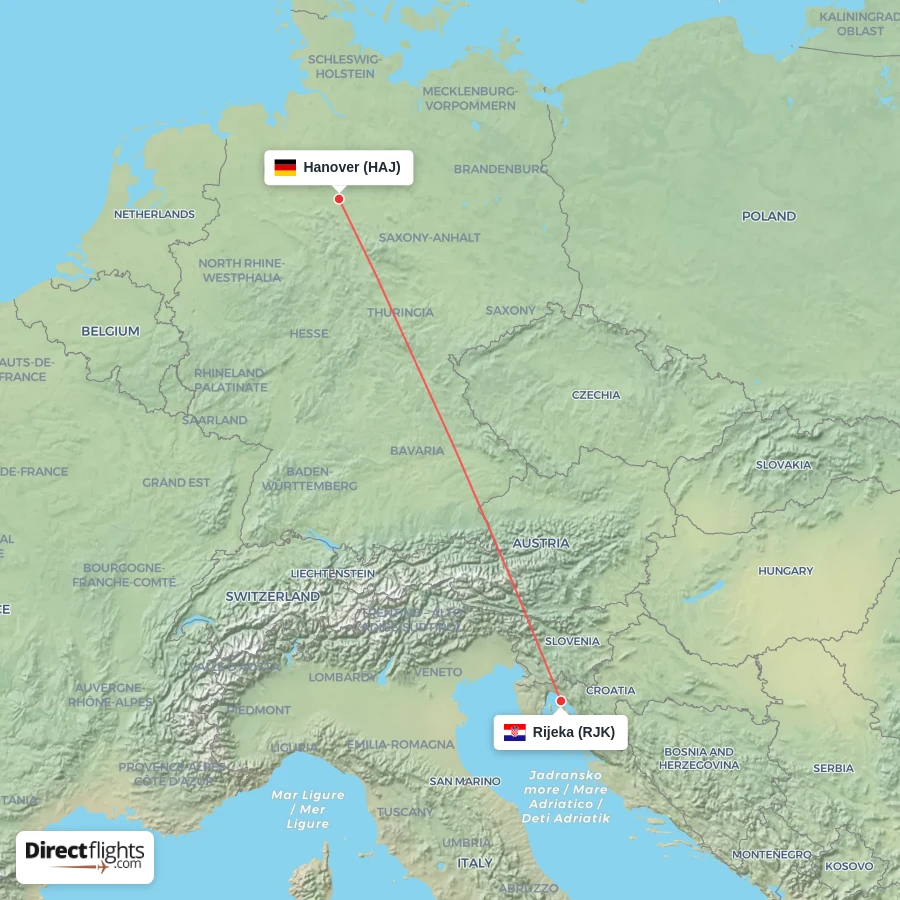 RJK - HAJ route map