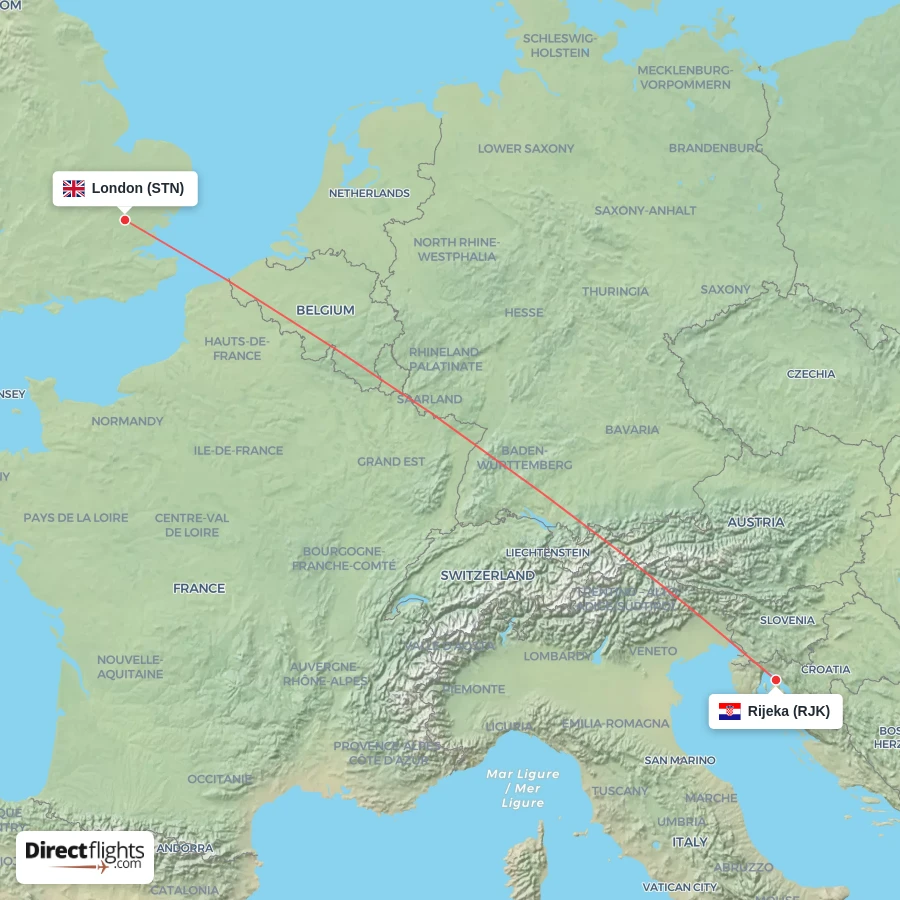 RJK - STN route map
