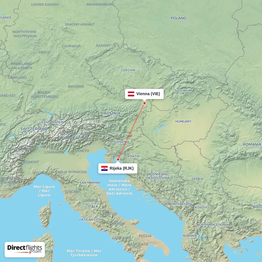 RJK - VIE route map