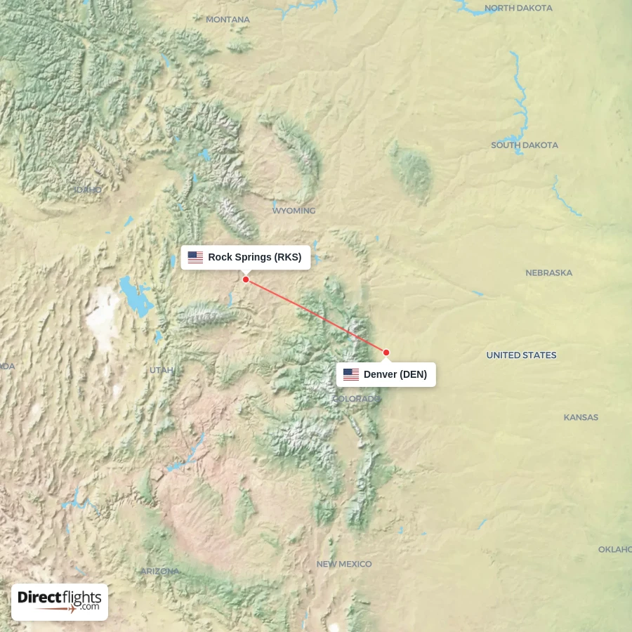 RKS - DEN route map