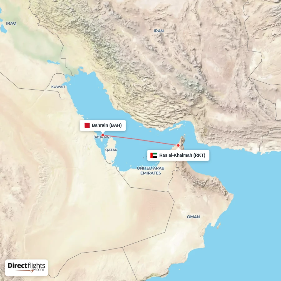 RKT - BAH route map