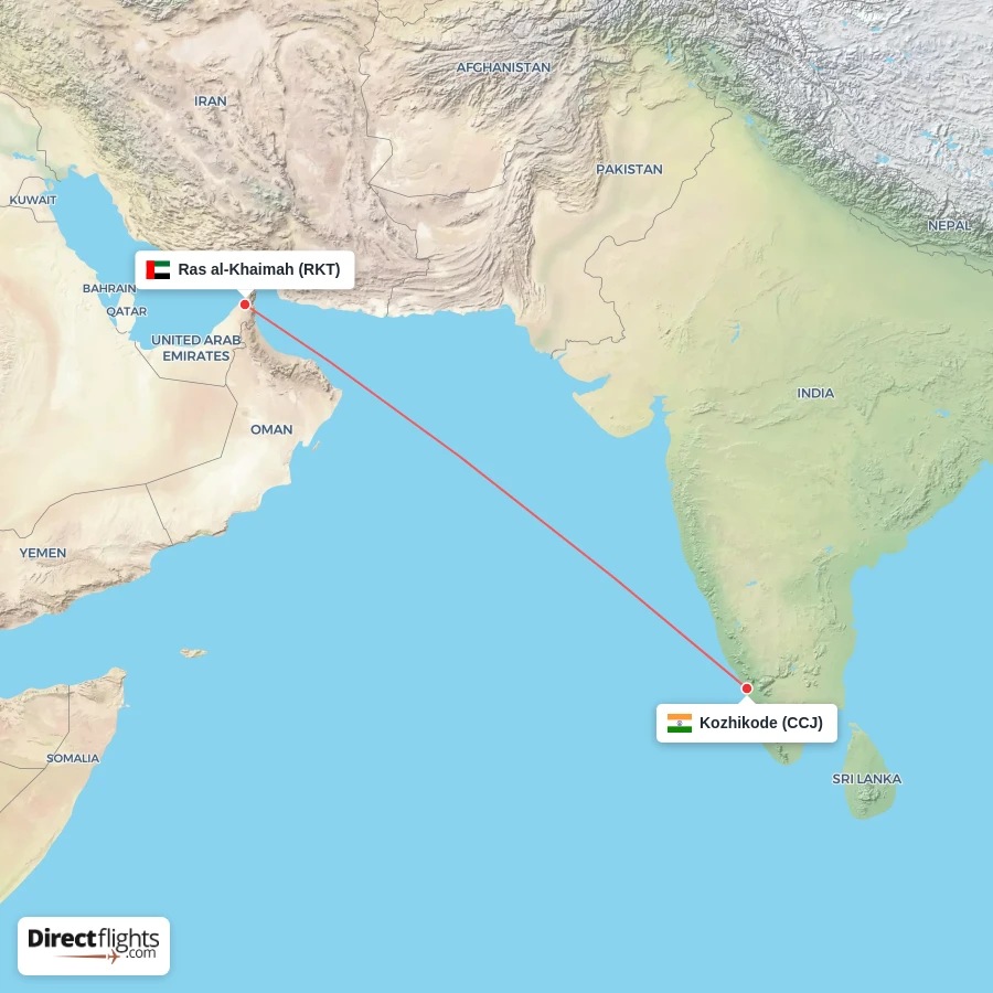 RKT - CCJ route map