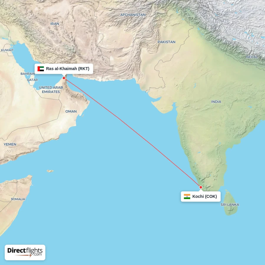 RKT - COK route map